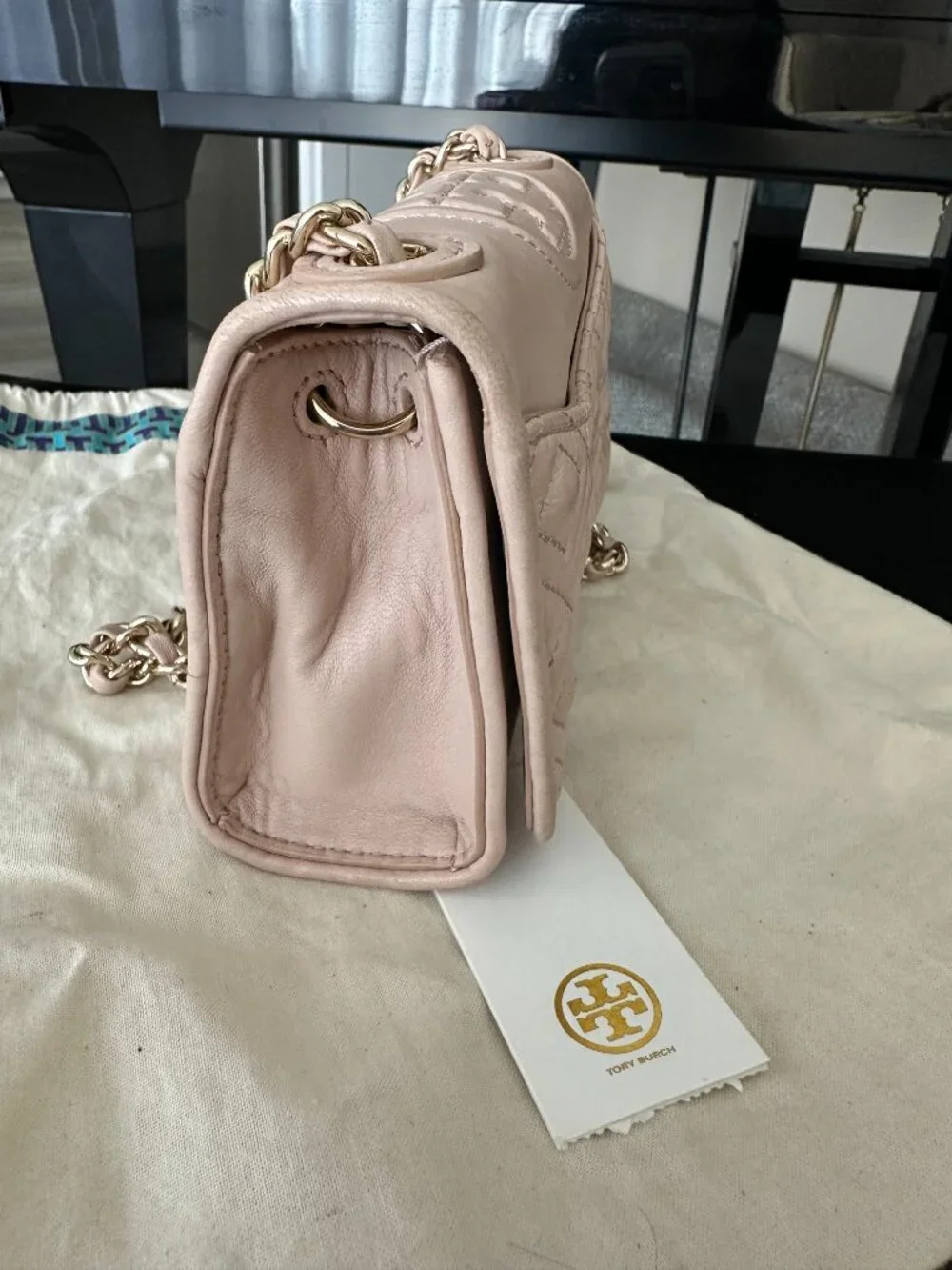 DOLCE & GABBANA Sicily Bag Pink Dauphine Leather Two-Way Shoulder Handbag Used